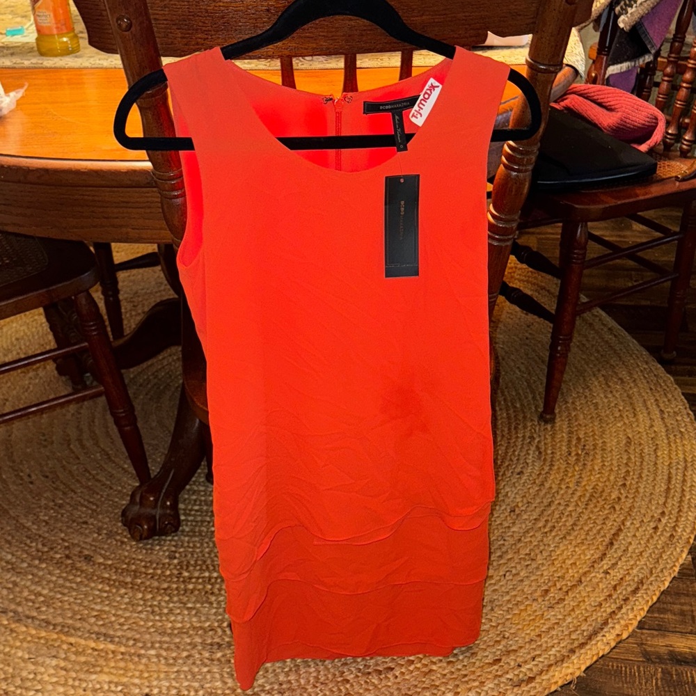 BCBG Vibrant Orange Sleeveless Dress